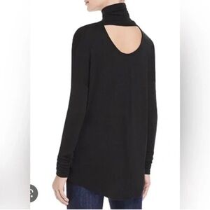 Rag & Bone/JEAN Black Cutout Back Long Sleeve Turtleneck Top Size S